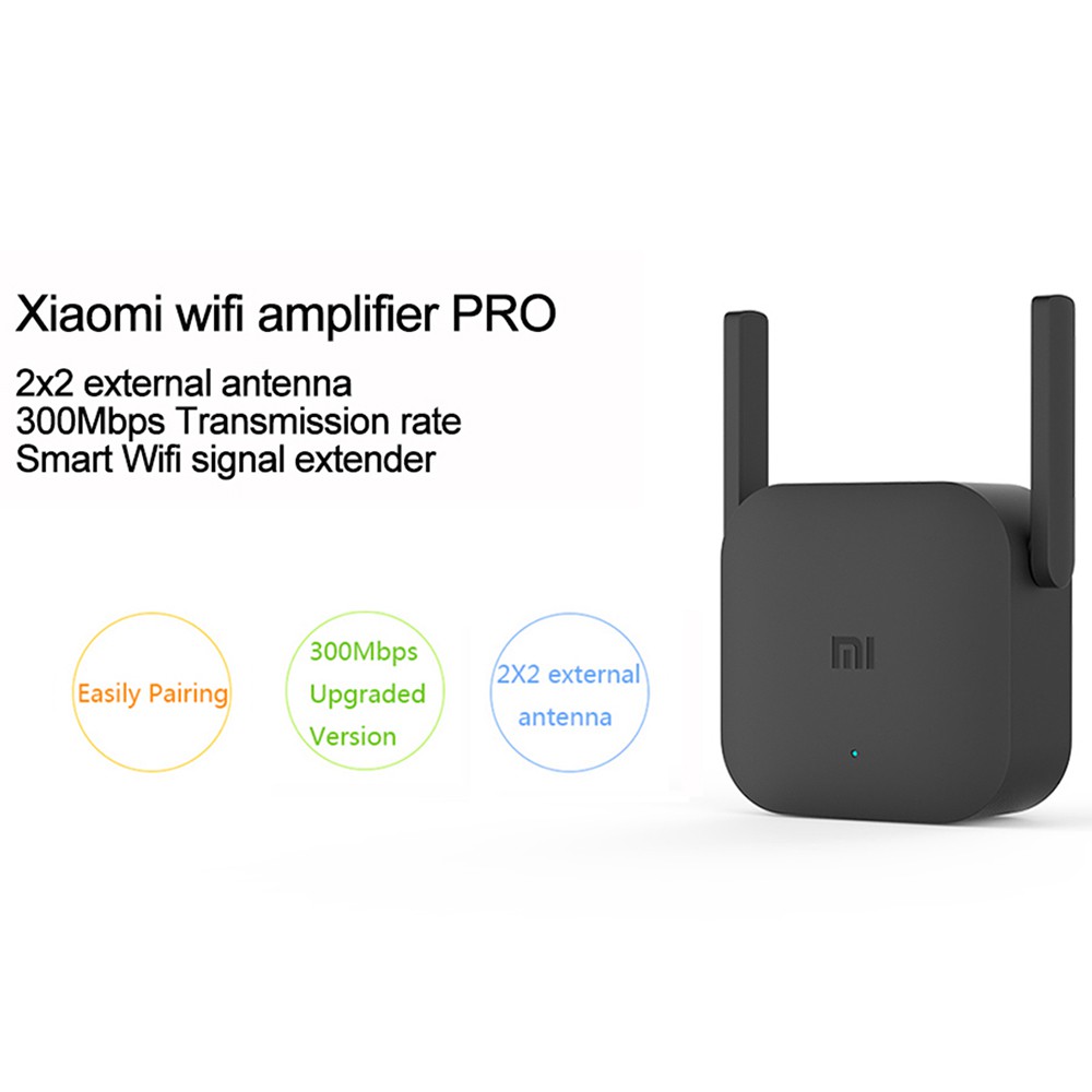 Bộ khuếch đại WiFi Xiaomi Pro 300MBPS Bộ khuếch đại WiFi Bộ lặp tín hiệu Wifi Mijia Bộ mở rộng 2.4G Bộ định tuyến không dây Roteador Mi