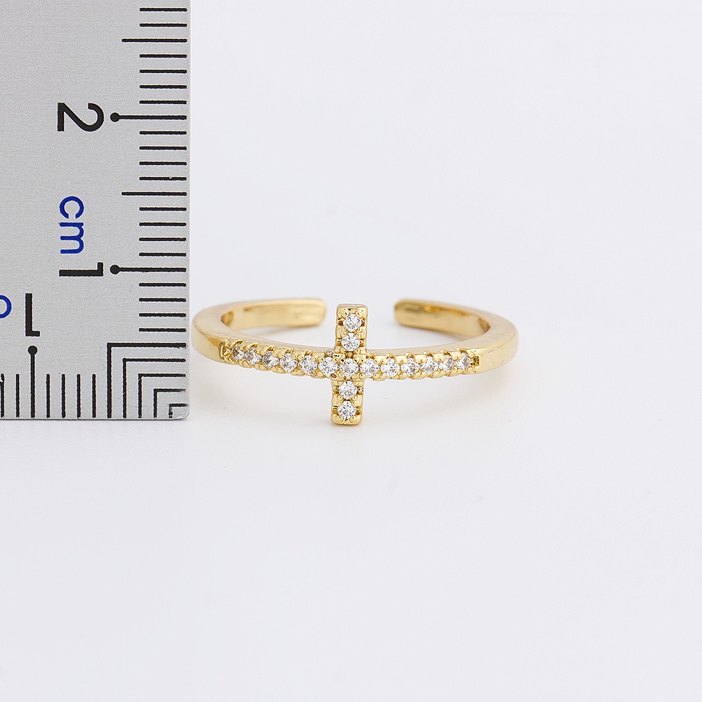 Nhẫn Đồng Đính Đá Zircon Màu Cầu Vồng Phong Cách Bohemian