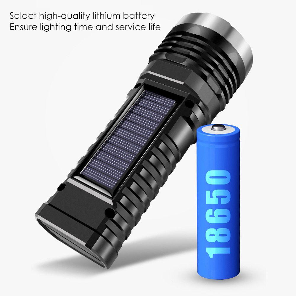 Đèn Pin Năng Lượng Mặt Trời Mini Siêu Sáng SHOUKEY COB 18650