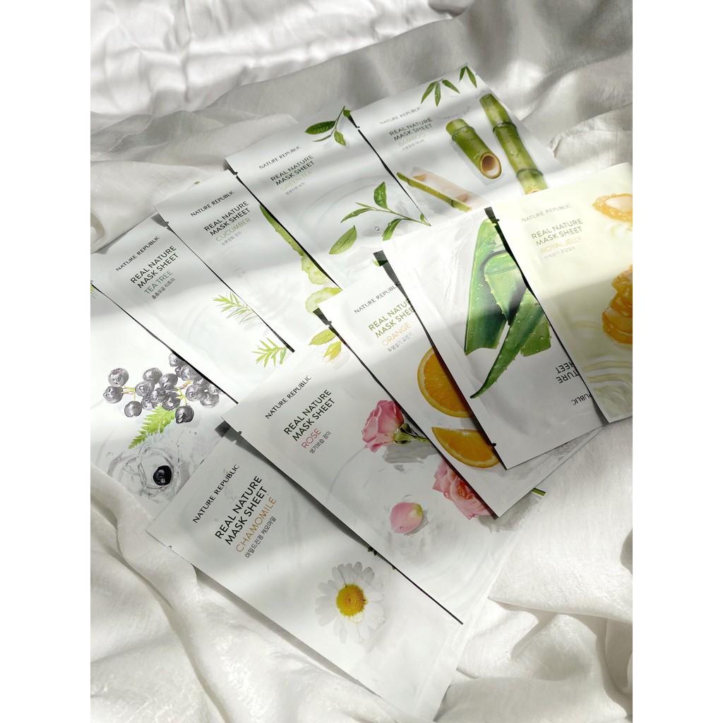 (DUTY FREE) COMBO 10 Mặt nạ NATURE REPUBLIC - REAL NATURE