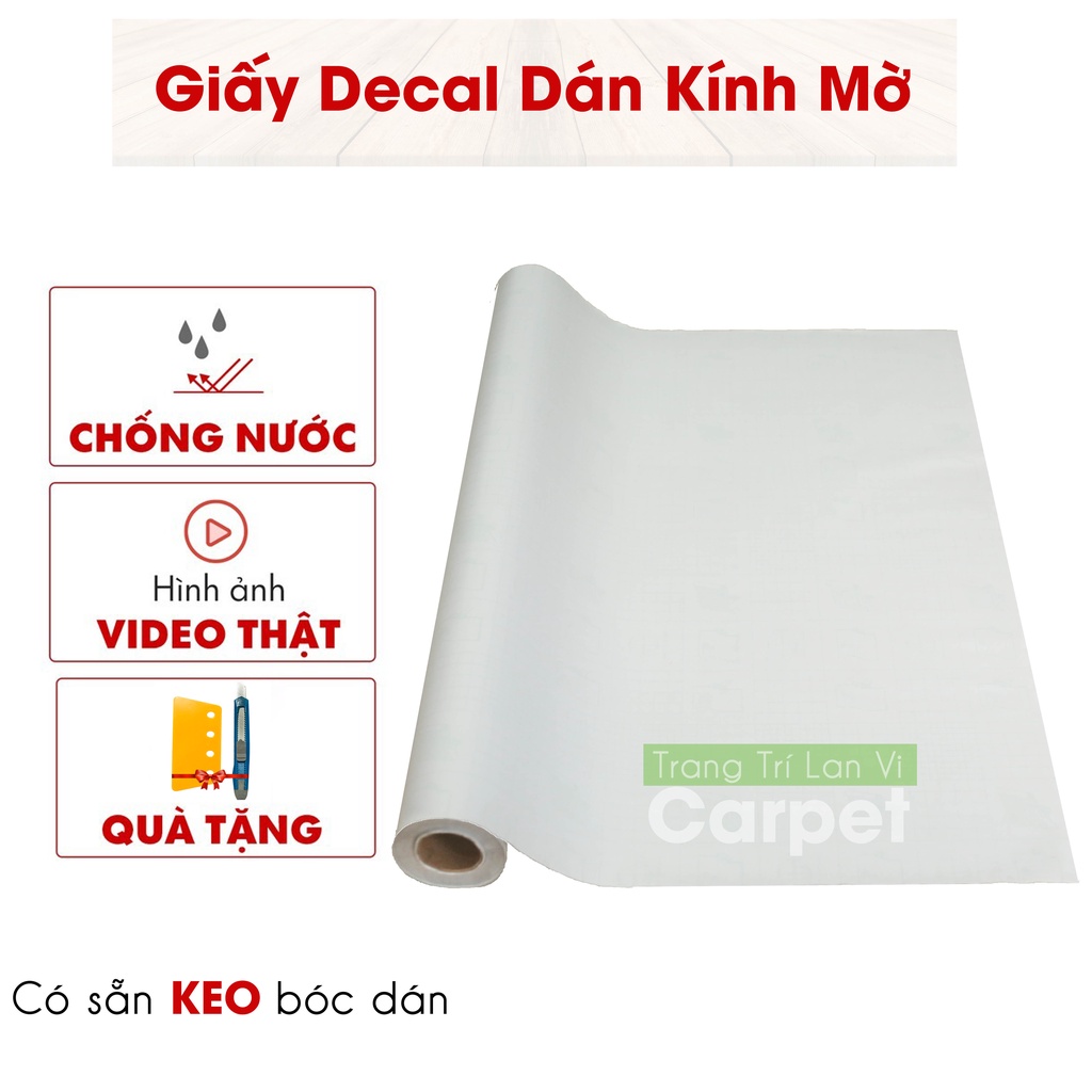 Giấy dán kính decal mờ chống nhìn, bề mặt cát nhám dán cửa sổ phòng ngủ đẹp giá rẻ khổ rộng 1.2m