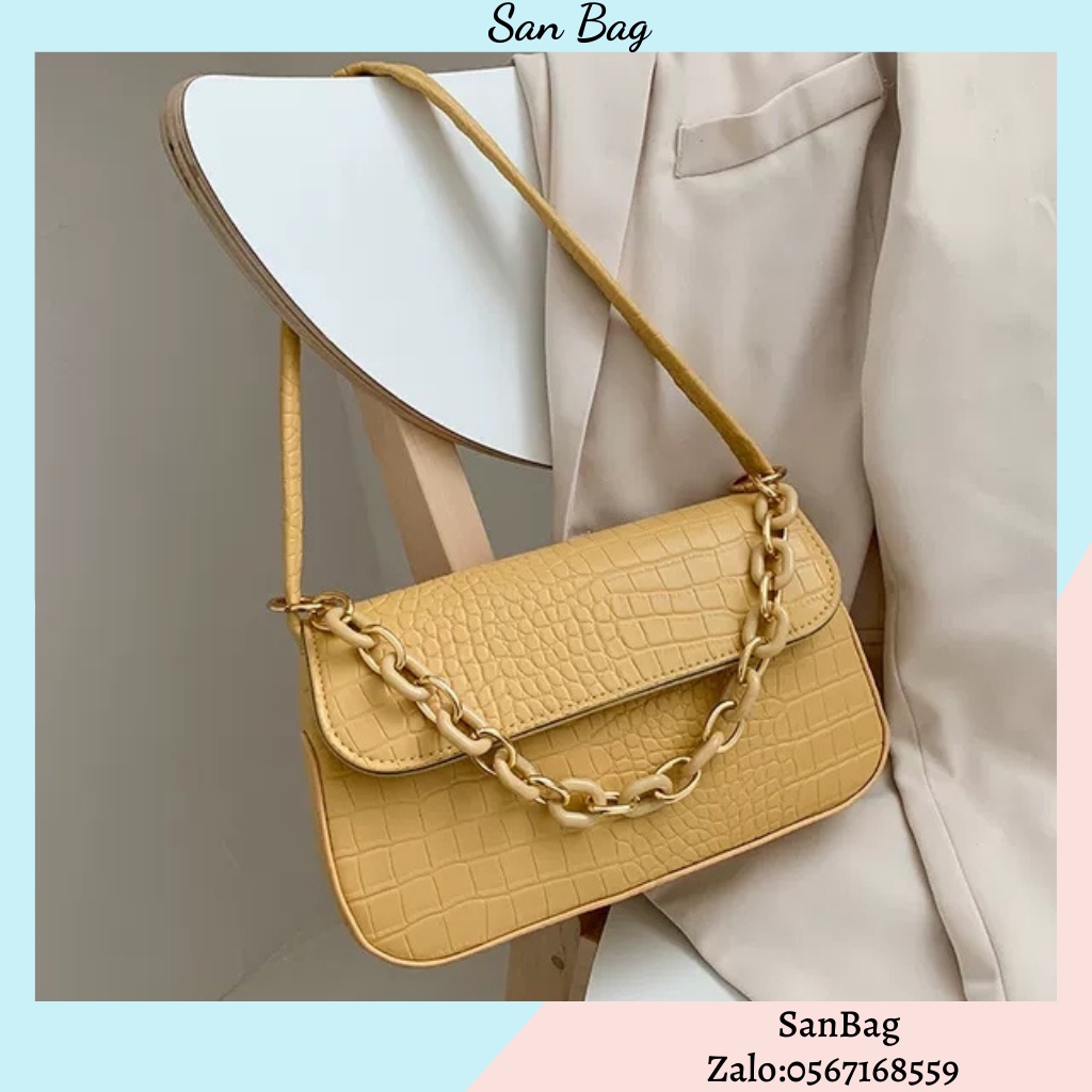 Túi đeo sát nách mẫu cá sấu hoa văn dây chuyền dưới cánh tay Ulzzang siêu xinh ❤️
