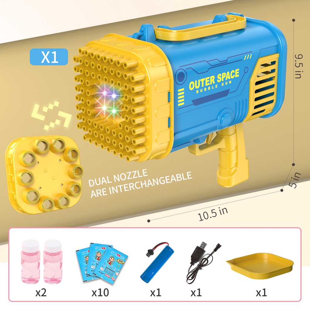 Súng bắn bong bóng P053-054-055 TẶNG 2 bảng nòng lớn nhỏ thay đổi/