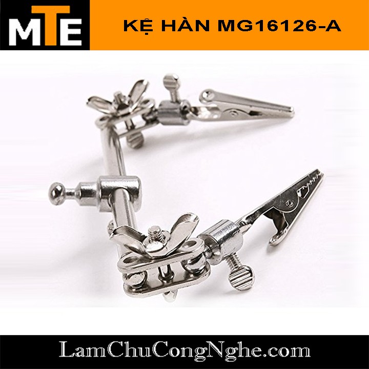 Giá đỡ mỏ hàn kệ hàn loại xịn có tay kẹp + kính lúp + đèn led đi kèm