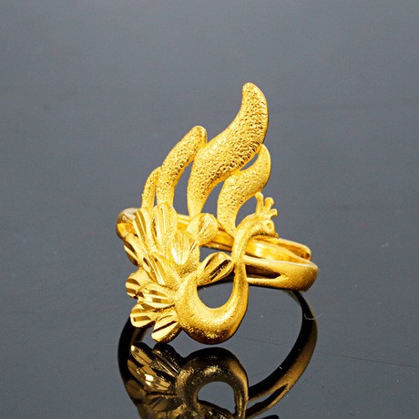 Nhẫn Mạ Vàng Hình Chim Công Xinh Xắn