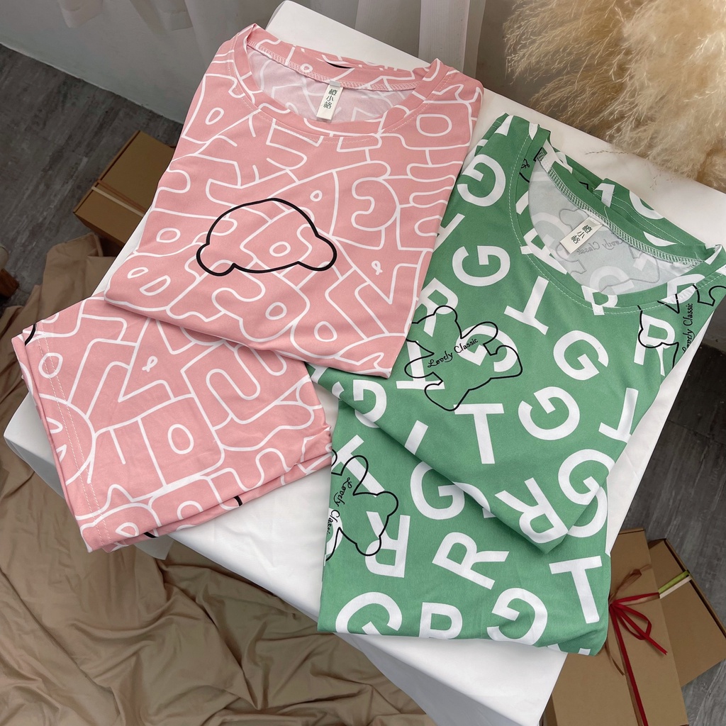 Bộ mặc nhà Pyjama Tea Store Cotton cộc QC họa tiết dễ thương
