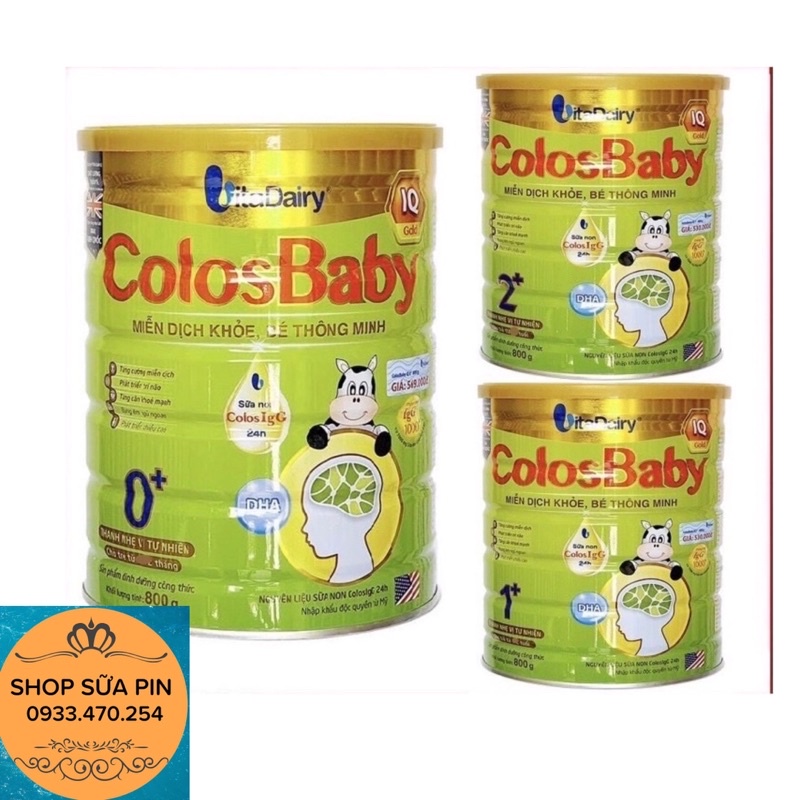 (date 2024) Sữa bột Colosbaby iq số 0+, 1+, 2+ 800g