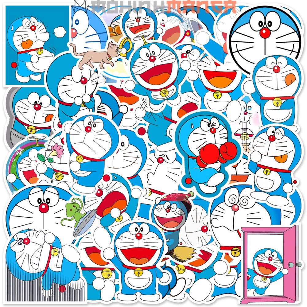 Sticker Doreamon Mèo máy đến từ tương lai Nobita Doremon siêu đẹp miếng dán decal trang trí tủ vali bàn học nón bảo