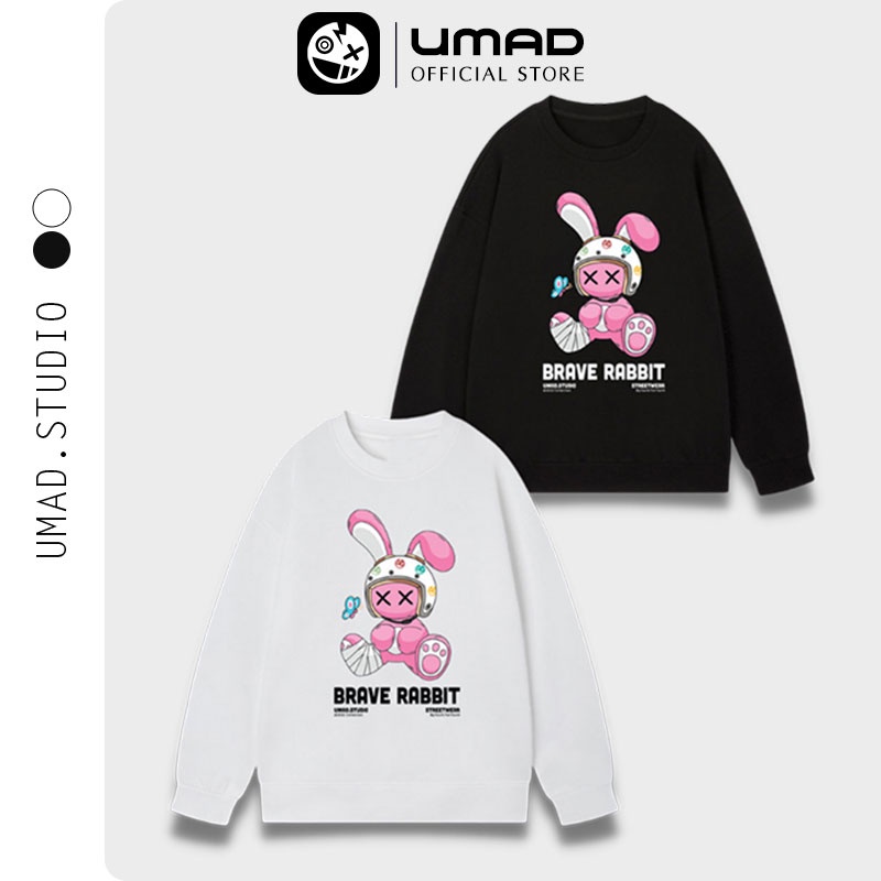 Áo Sweater UMAD Unisex RABBIT Oversize Form rộng tay dài in hình phong cách Street style năng động