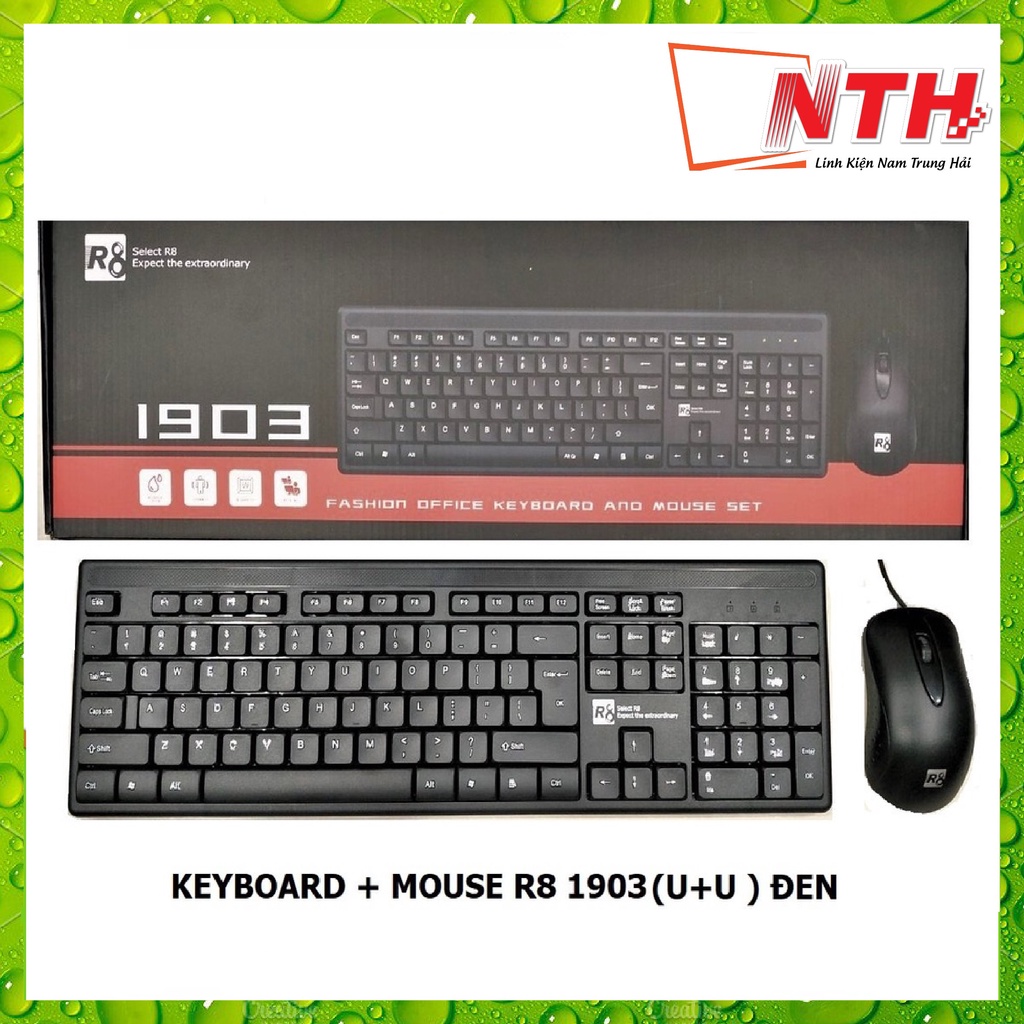 Bộ Phím chuột R8 1903 - ĐEN - NTH