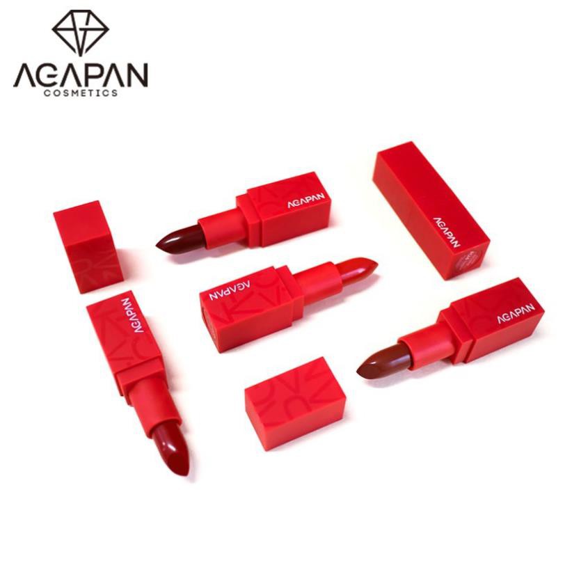 Bảng màu Son Thỏi Agapan Pit A Pat Lipstick Red (Vỏ đỏ)