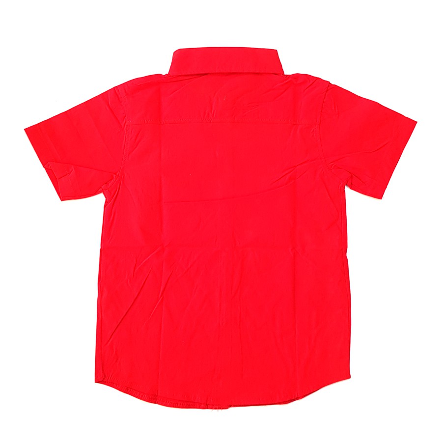 Áo sơ mi kiểu trơn họa tiết túi chất cotton mềm mịn co giãn cho bé từ 16-27kg