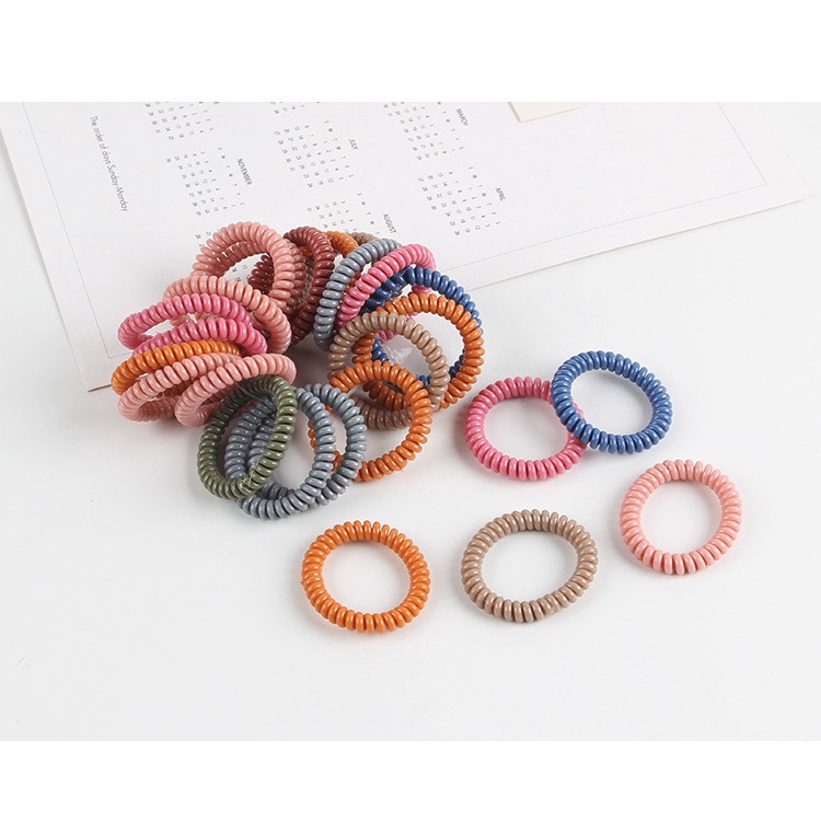 Thun cột tóc nhựa loại cọng nhỏ phong cách Hàn Quốc nhiều màu (1 Cái)