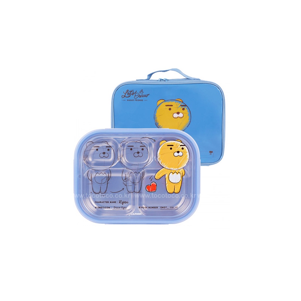 Set Hộp Đựng Cơm Kakao Friends Ryan 5 ngăn cho bé dễ thương siêu cute KF6603
