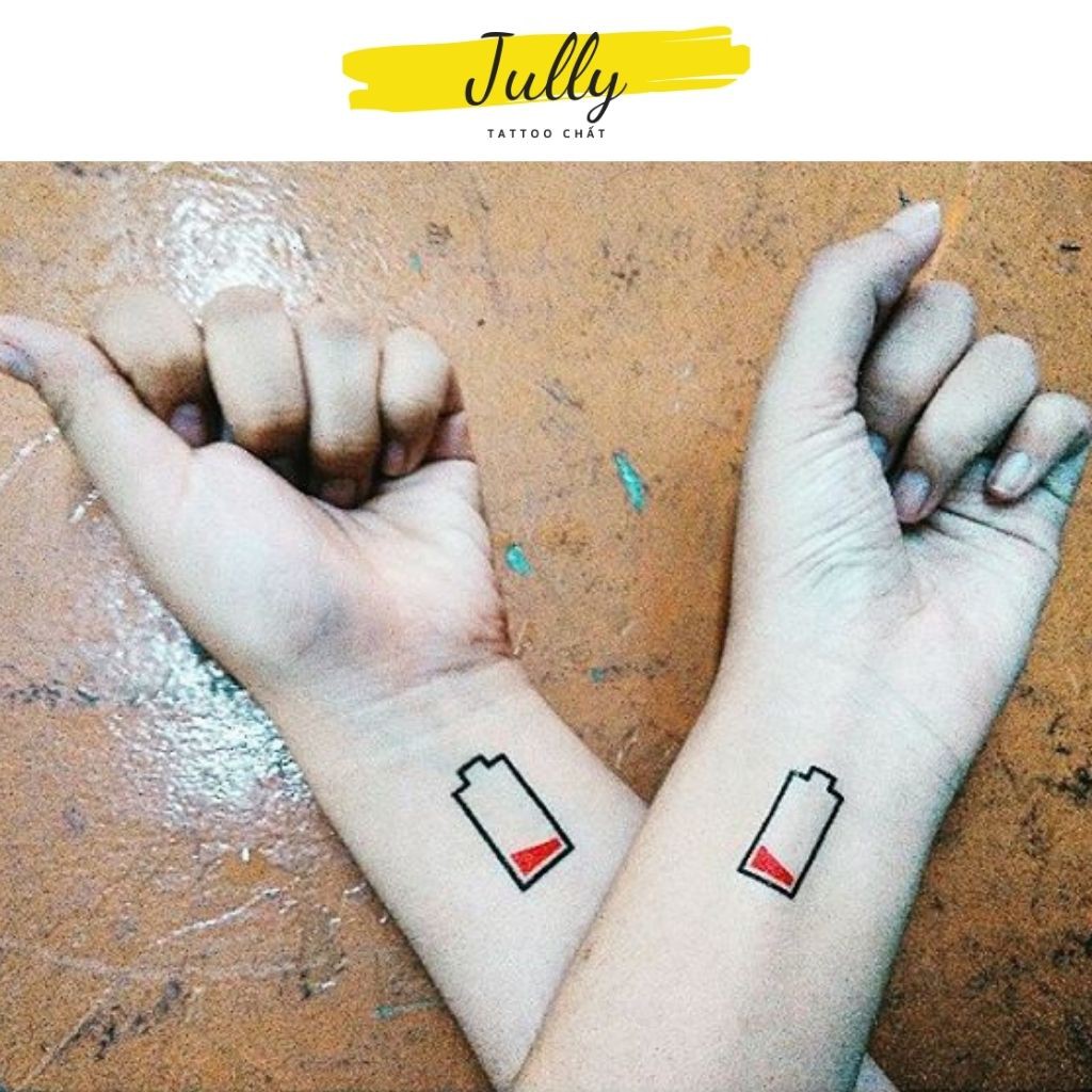 Hình xăm dán mã vạch, pin yếu, wifi mini JULLY Tattoo chất, xăm tạm thời 15 ngày chống nước an toàn bền đẹp