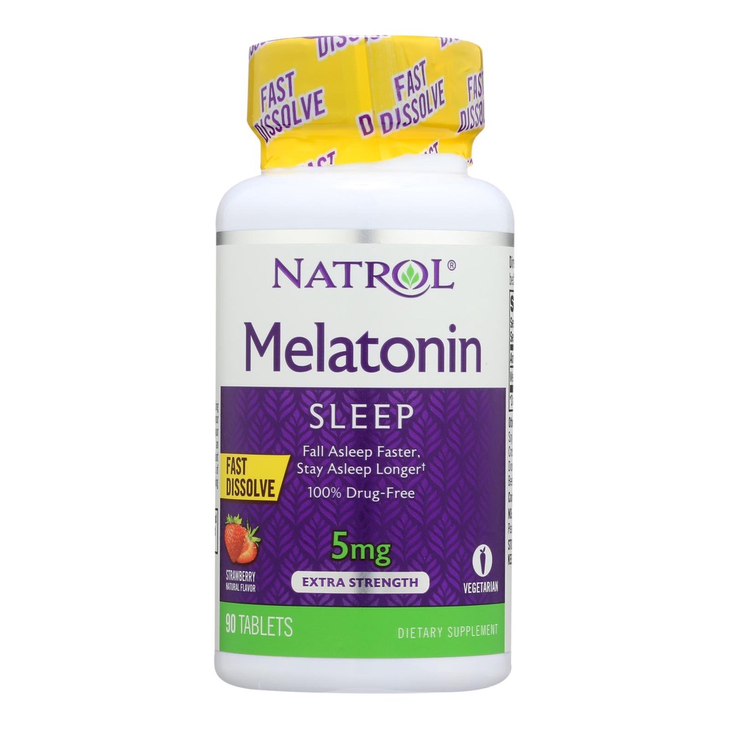 [DATE 5/2023] Viên ngậm Natrol Melatonin Sleep Drúg-Free 5mg 90 / 150 VIÊN