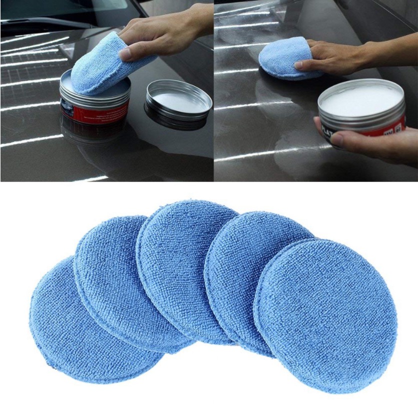 Mút Microfiber Dùng  Thoa Hóa Chất or Đánh Bóng Có Quai Đeo Màu Xanh Dương