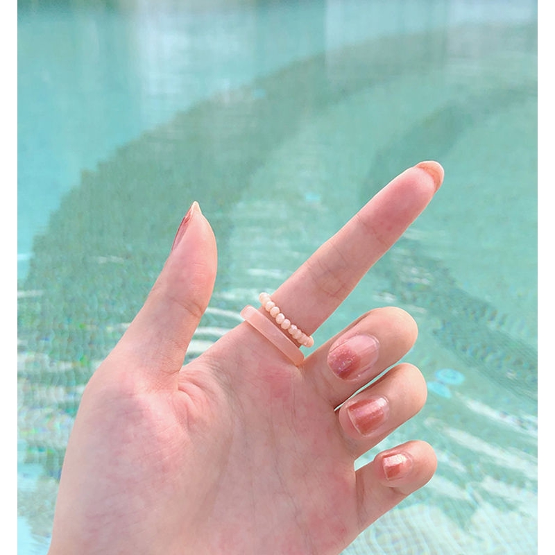 Bộ Hai Nhẫn Acrylic Trong Suốt Màu Kẹo Ngọt 22434