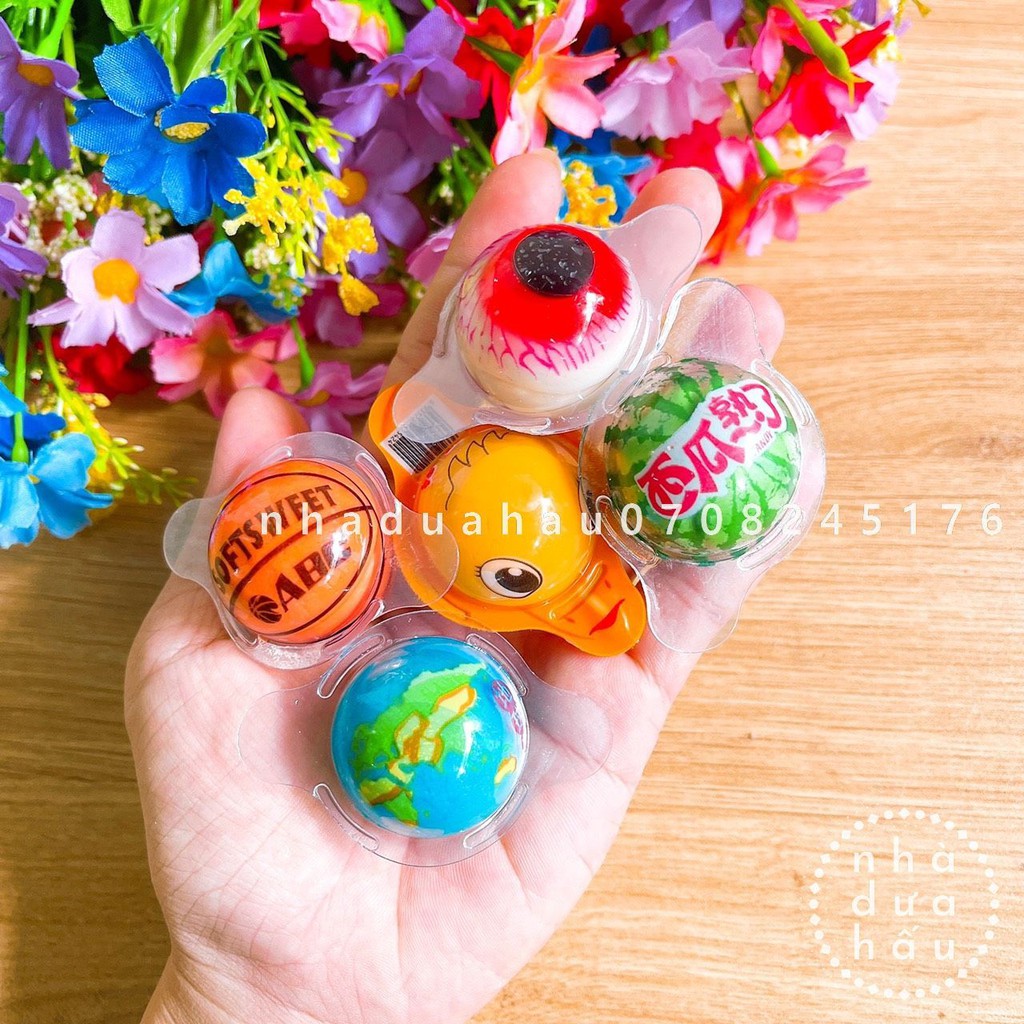 Lẻ một viên kẹo dẻo hình con mắt/ hình trái đất Maorli Hongkong viên lớn 15g | BigBuy360 - bigbuy360.vn