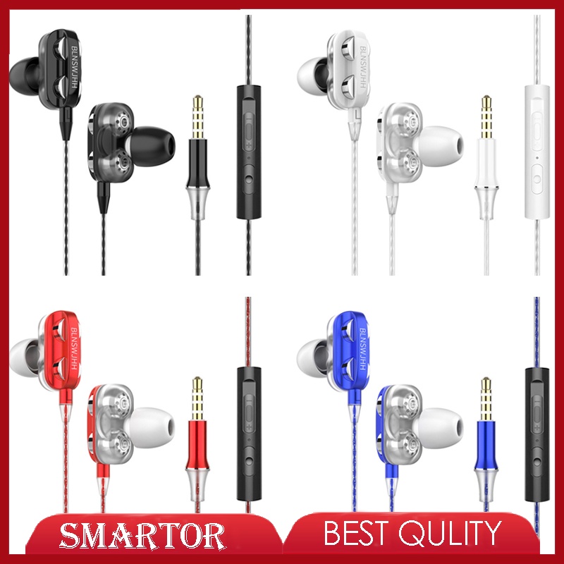 Tai nghe nhét tai VIRWIR có dây giắc cắm 3.5mm âm thanh siêu bass tích hợp micro cho điện thoại máy nghe nhạc MP3 MP4