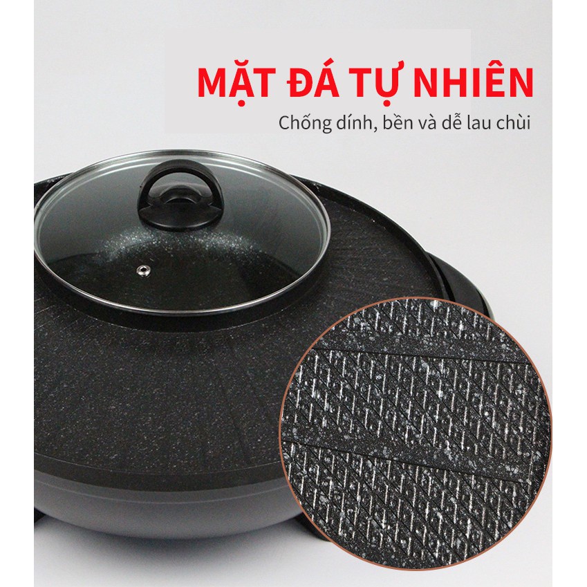 [Mã ELHADEV giảm 4% đơn 300K] Nồi Lẩu Điện Bếp Nướng Đa Năng Mini 2 In 1 - Vừa Nấu Lẩu Vừa Nướng