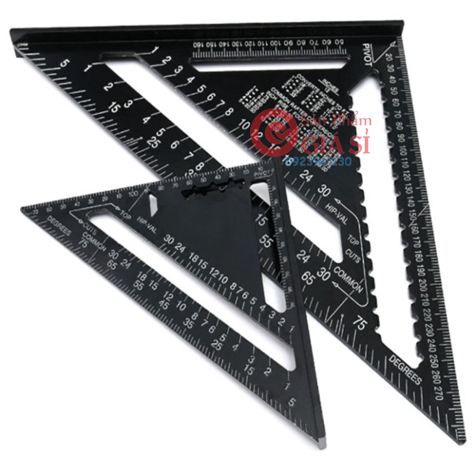 Thước ke góc vuông kim loại tổng hợp nhôm 18cm 30cm - Thước ke vuông - Thước tam giác ❤️freeship❤️