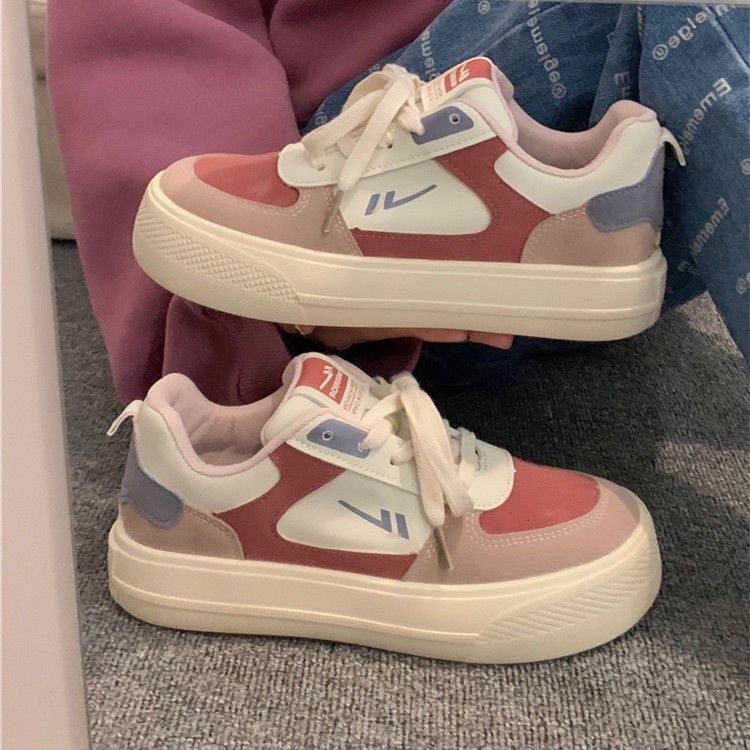 Giày Thể Thao Trắng Mũi To Phong Cách Hàn Quốc Dễ Phối Đồ Thời Trang Mùa Xuân Cho Học Sinh