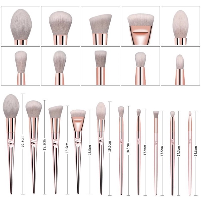 Bộ Cọ Cá Nhân 10 Cây GUVIET Màu Hồng Siêu Đẹp Kèm THeo Túi Đựng Theo Ngăn