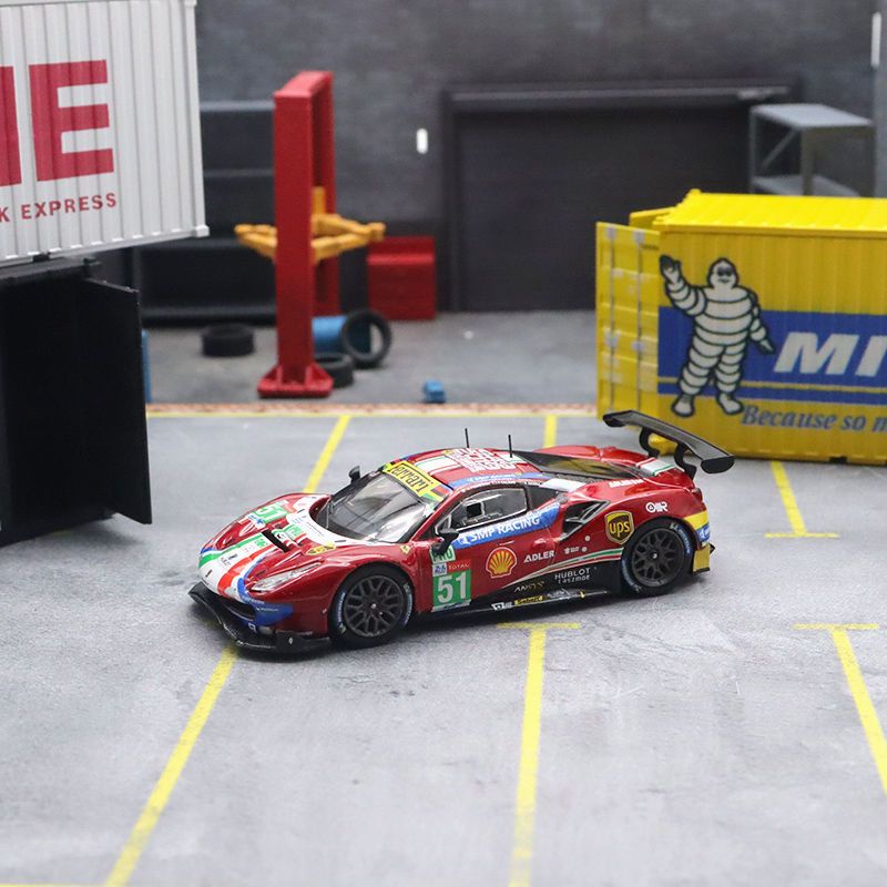 TARMAC WORKS Mô Hình Xe Hơi Ferrari 488 GTE 24h Bằng Hợp Kim Tỉ Lệ 1: 64