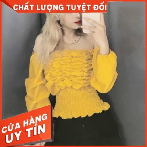 🌈FREESHIP🌈 Áo bẹt vai Nhún bo eo _TV2