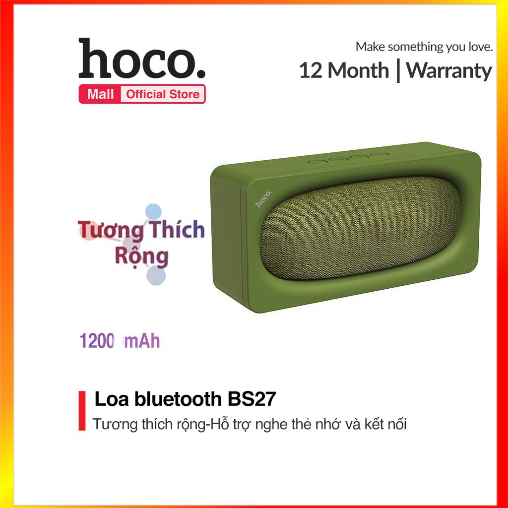 Loa Nghe Nhạc Bluethooth Hỗ Trợ Thẻ Nhớ BS27 Pulsar Hoco - Pin1200mAh - SmartShop