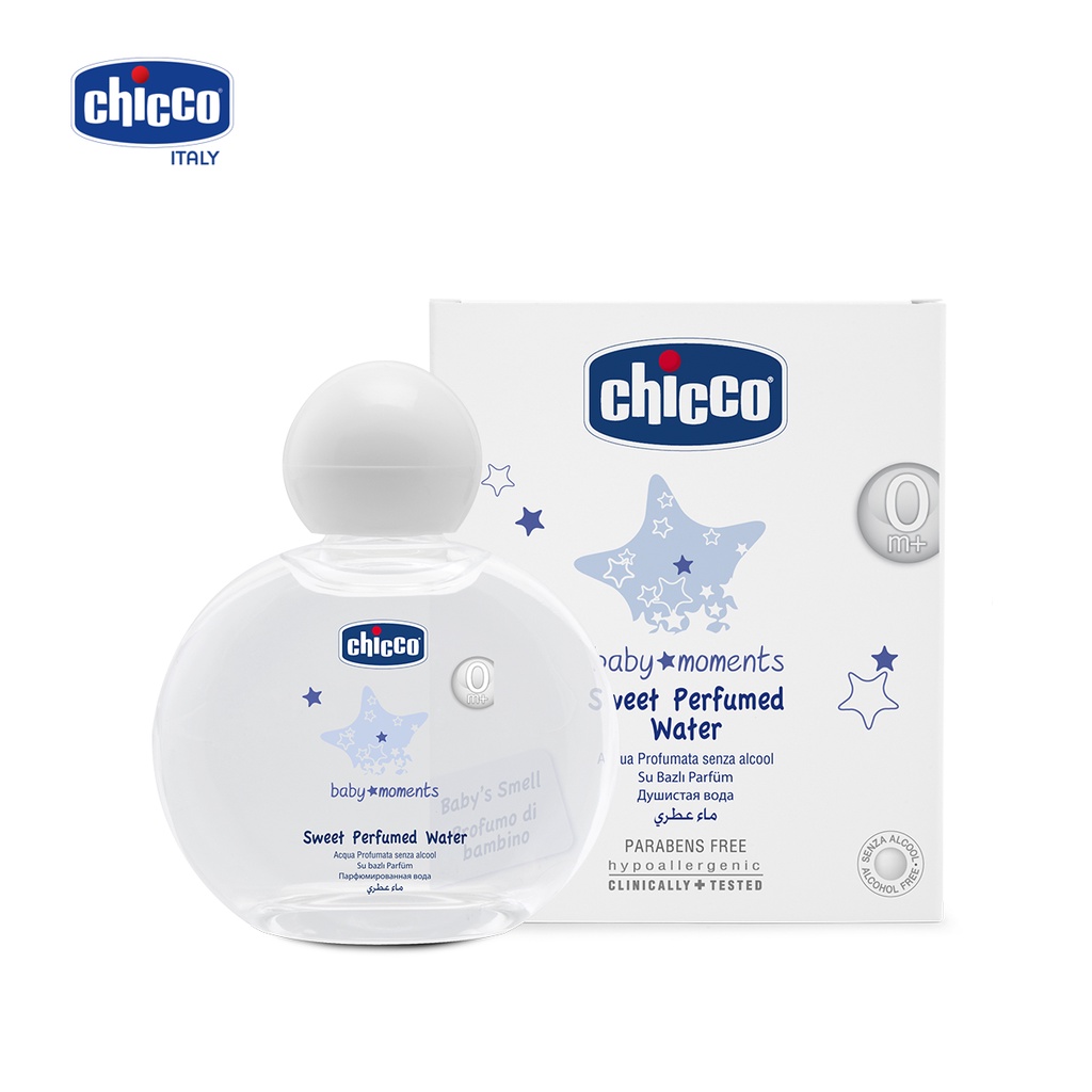 Combo Dầu mát-xa chiết xuất cám gạo 0M+ Chicco 200ml &amp; Nước hoa hương tự nhiên 0M+ 100ml Chicco