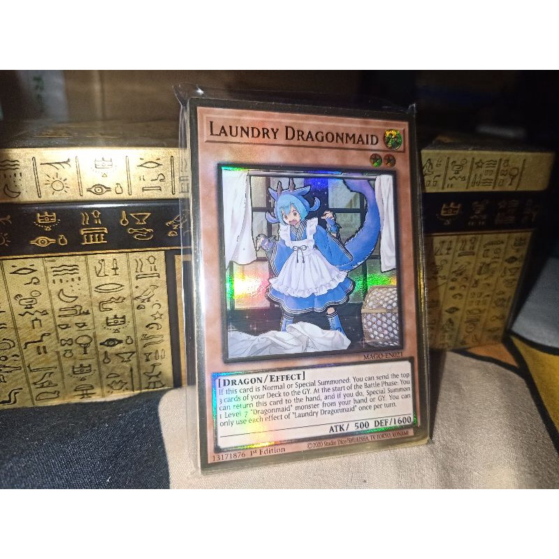 Thẻ bài: Laundry Dragonmaid - MAGO-EN021 - Premium Gold Rare 1st Edition