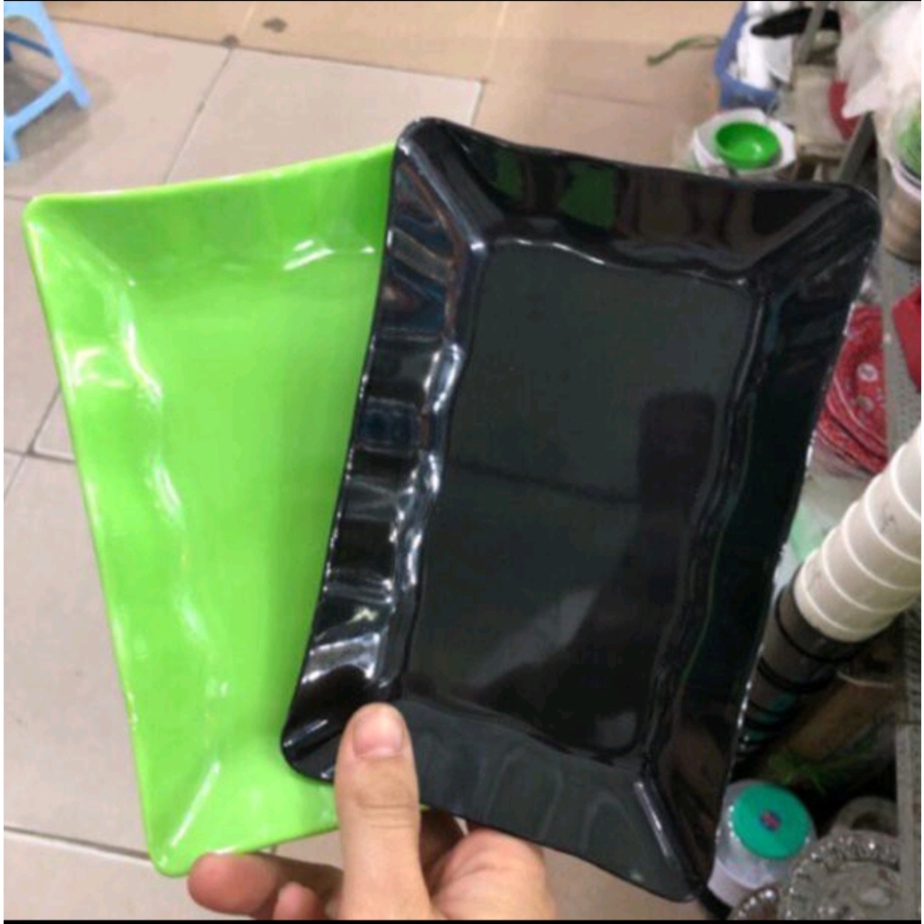 Đĩa nhựa phíp chữ nhật Việt Nhật - Đĩa phíp đựng hoa quả, bánh kẹo.  Size bé: 17x11.6x2cm. Size to: 