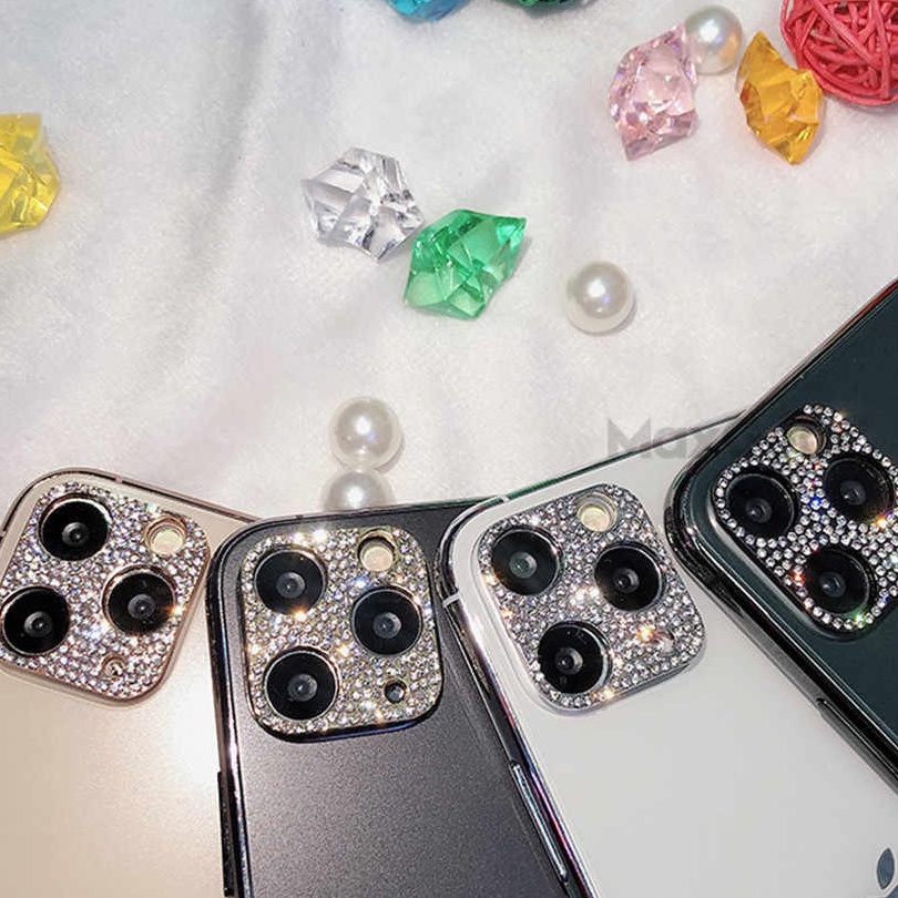 Bộ dán kim cương lấp lánh bảo vệ cụm camera iphone 11pro/11Promax/12pro/12Promax