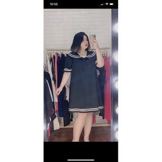 Váy viền cổ trắng bigsize 80-140kg