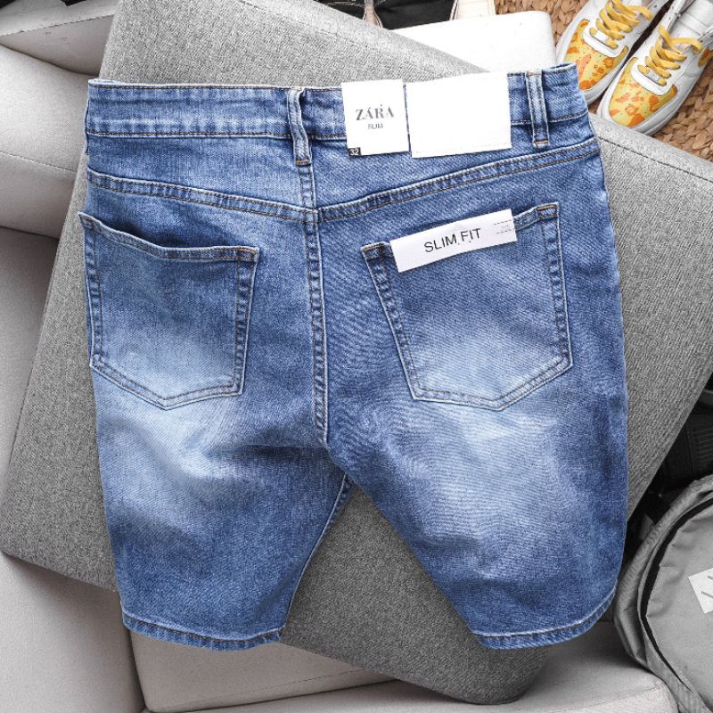 Quần short jean lửng nam bigsize màu trơn co giãn xuất xịn