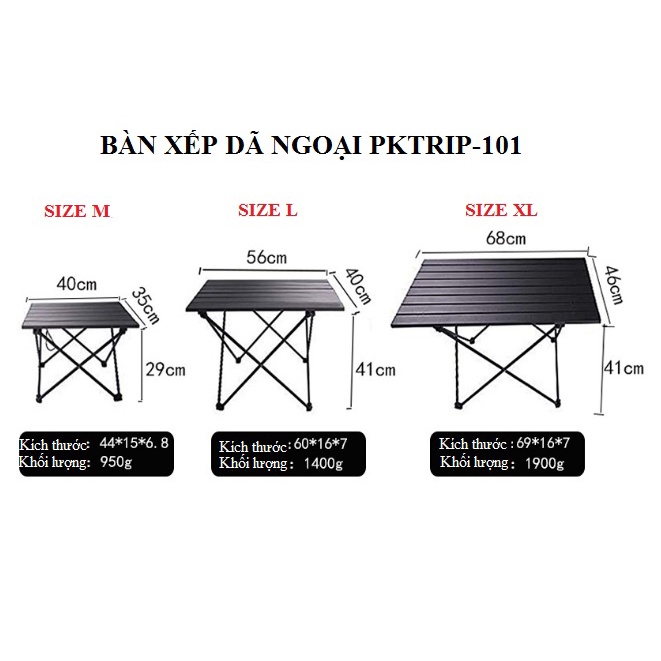 [Freeship] Bàn gấp dã ngoại Khung nhôm, Bàn du lịch cắm trại