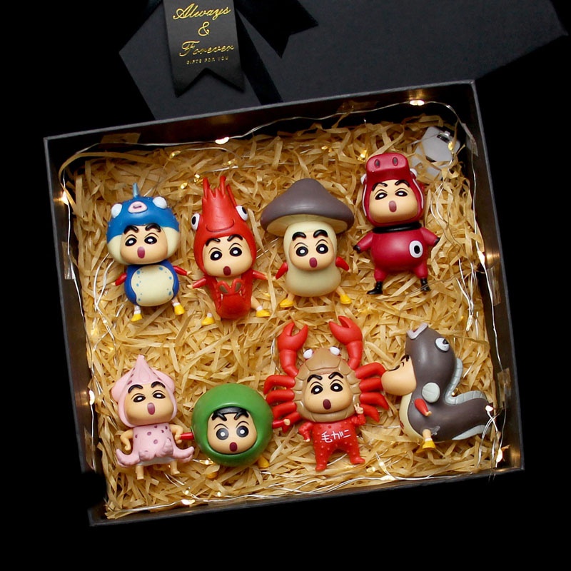Set 8 Mô Hình Cậu Bé Bút Chì Shin Chan Đồ Chơi Trẻ Em Bằng PVC