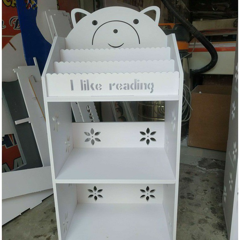Kệ sách gấu đứng ngăn chứa đồ  Full Bộ Kèm Vít Cho Bé