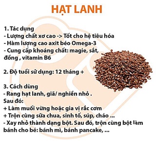 Hạt Lanh sống chưa rang