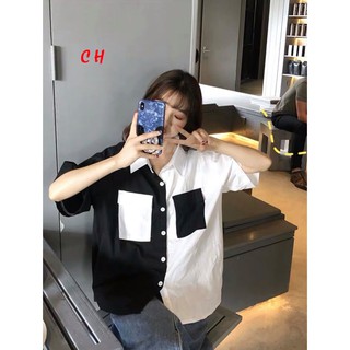 Áo sơ mi phối thân 2 túi ngực_ch4752
