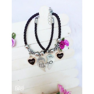 Vòng tay cặp handmade tim ghép