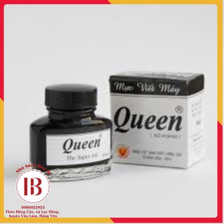 1 lọ mực Queen, mực bơm bút máy, chuẩn hãng, ko phai, bay màu