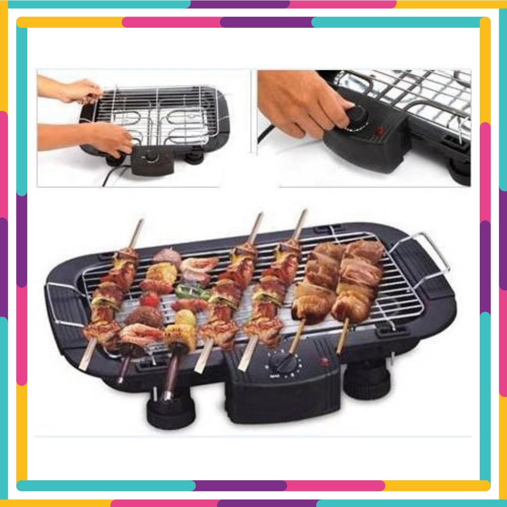 GO' 123' Vỉ nướng điện Electric Barbecue Grill (Đen) MỚI