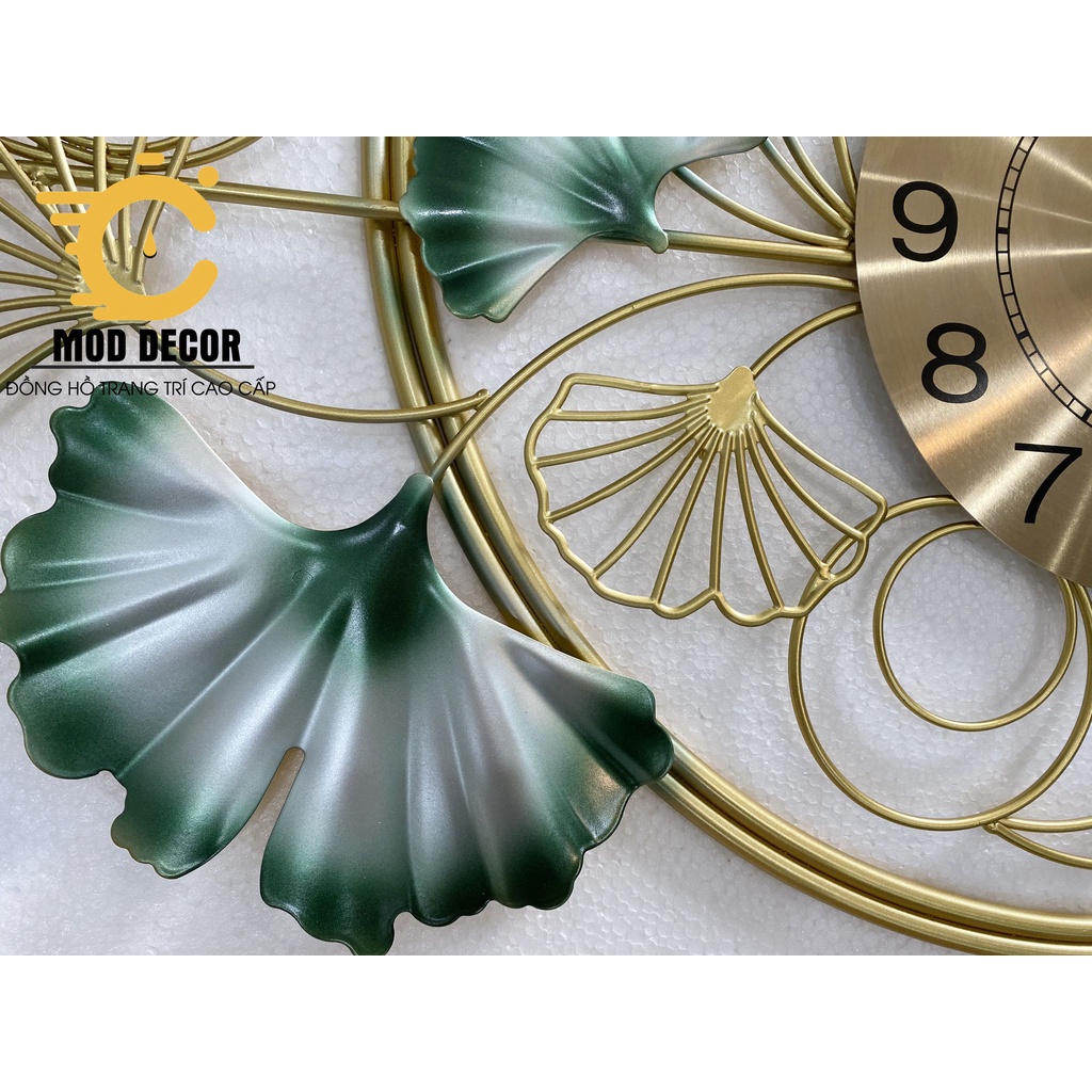 Đồng hồ treo tường kim trôi hoa xanh 2861 cho phòng khách rộng