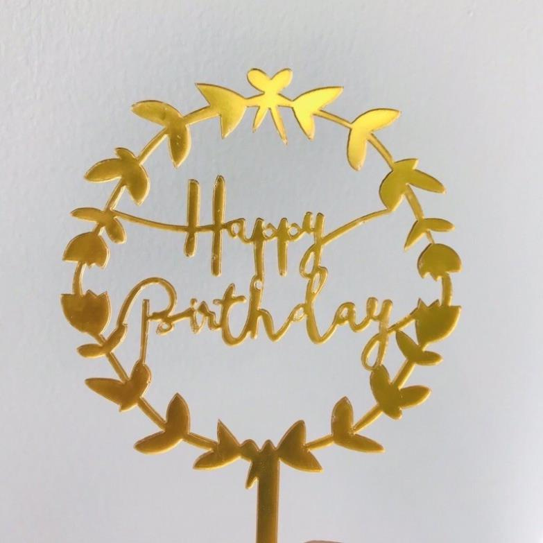 Tem cắm mica cake topper trang trí bánh sinh nhật