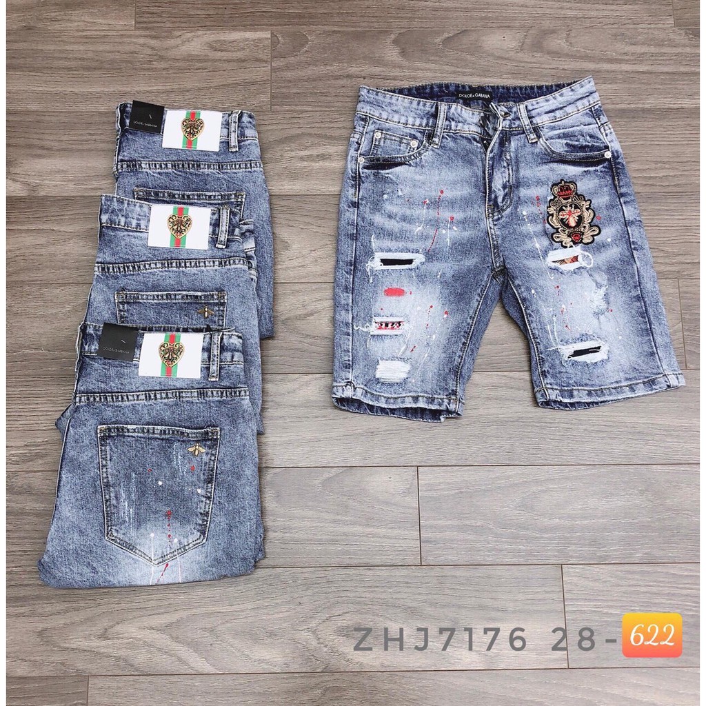 Quần short jean nam King168 , quần short nam cao cấp S01A