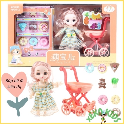 Bộ đồ chơi búp bê công chúa, búp bê chibi cho bé gái 2 3 4 5 6 7 8 tuổi. Trò chơi nhập vai cho con gái XEKO9