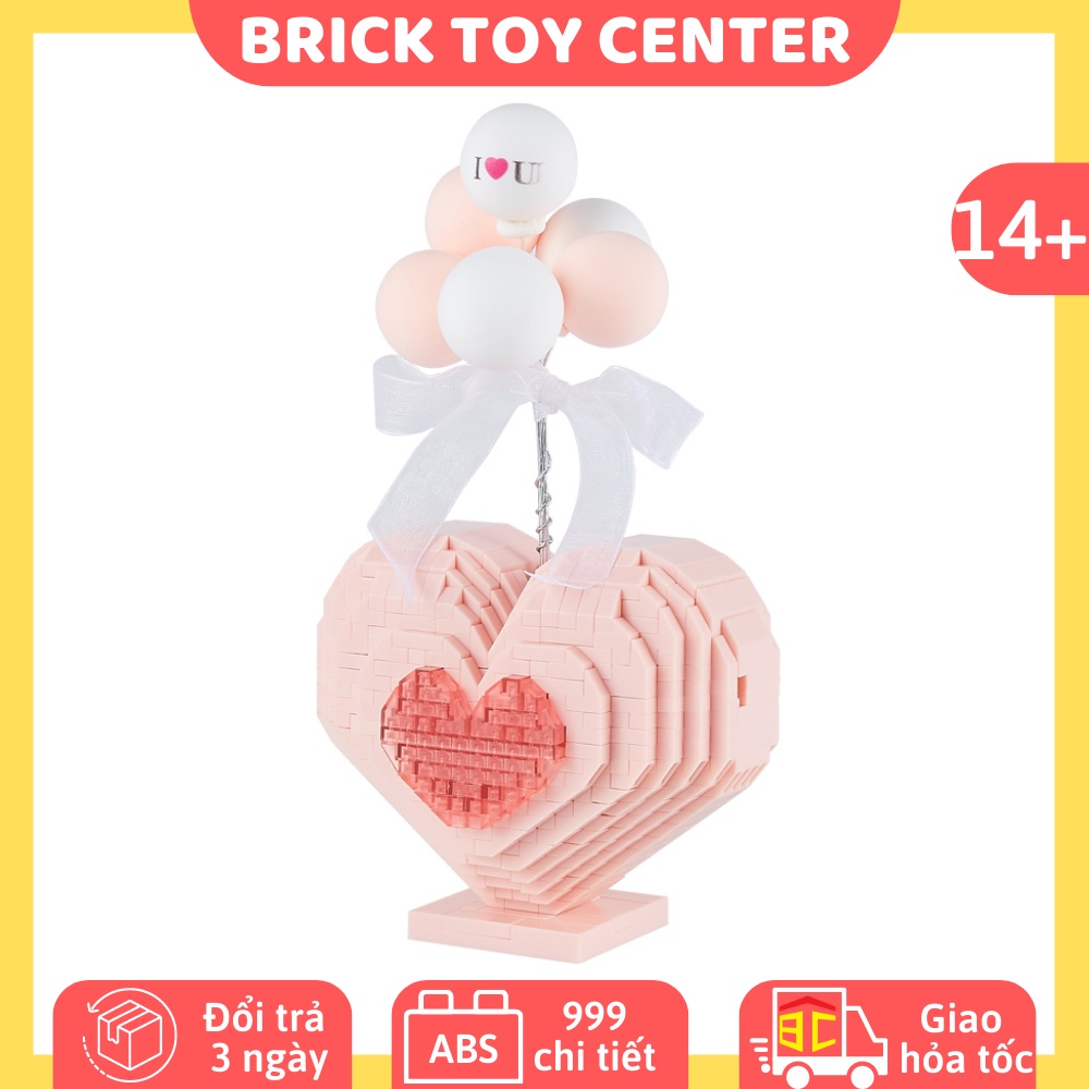 Đồ chơi lắp ghép lego quà tặng người yêu trái tim có đèn phát sáng 999 chi tiết